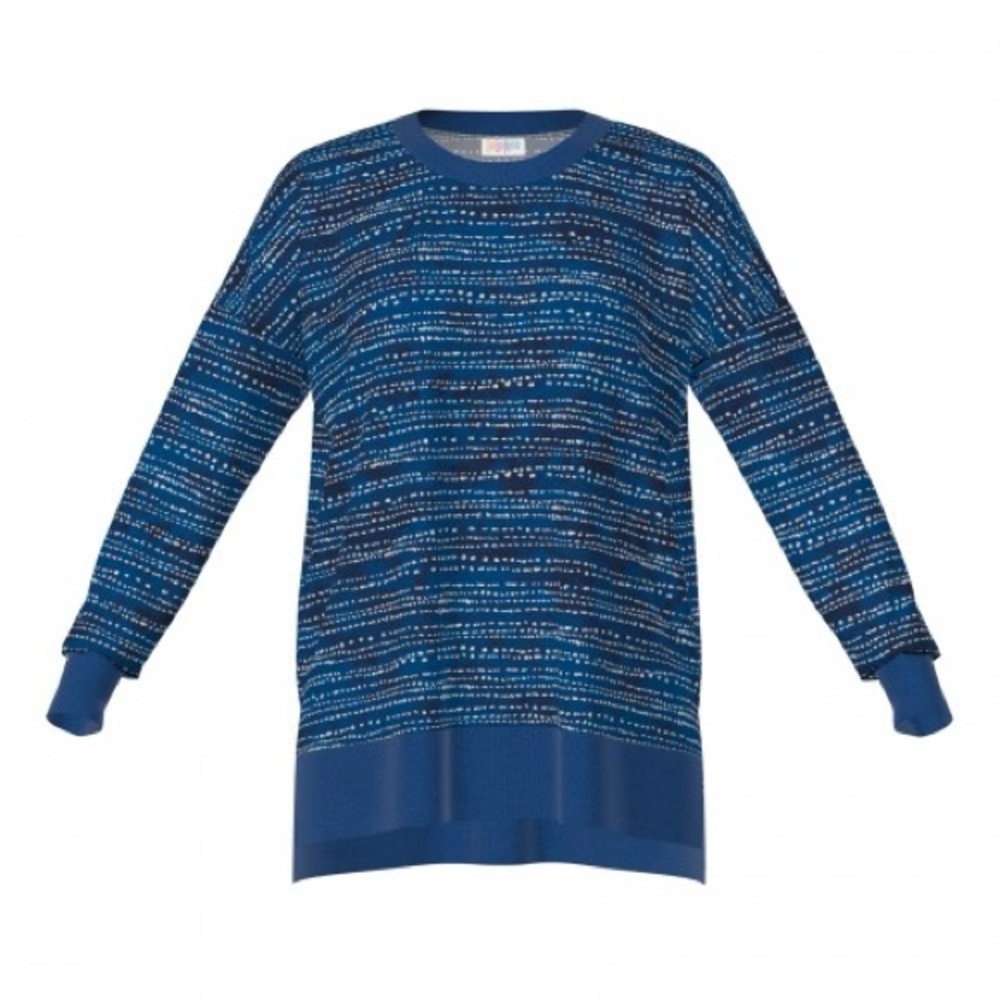 520 lularoe speckled winter Snowflake inspired Blue Striped Sweater